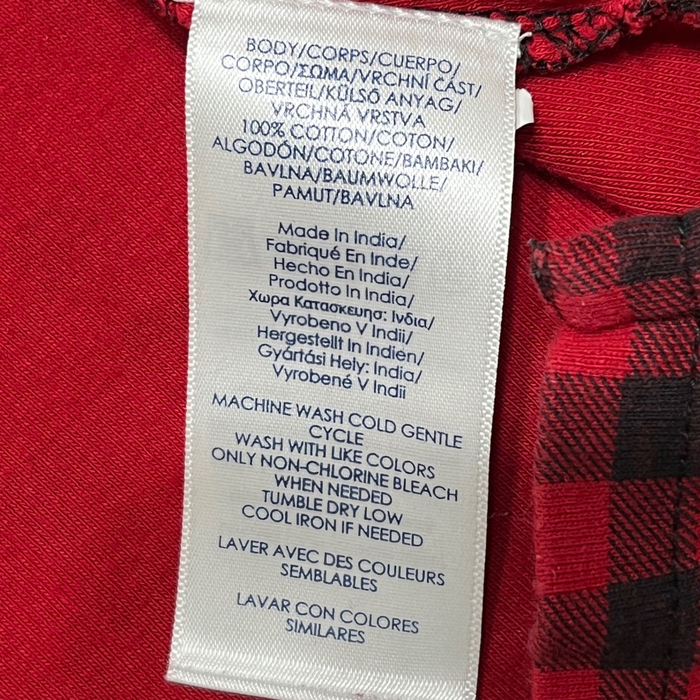 CHAPS Red Black Buffalo Plaid Long Sleeve Henley Shirt Womens XXL - Picture 4 of 6